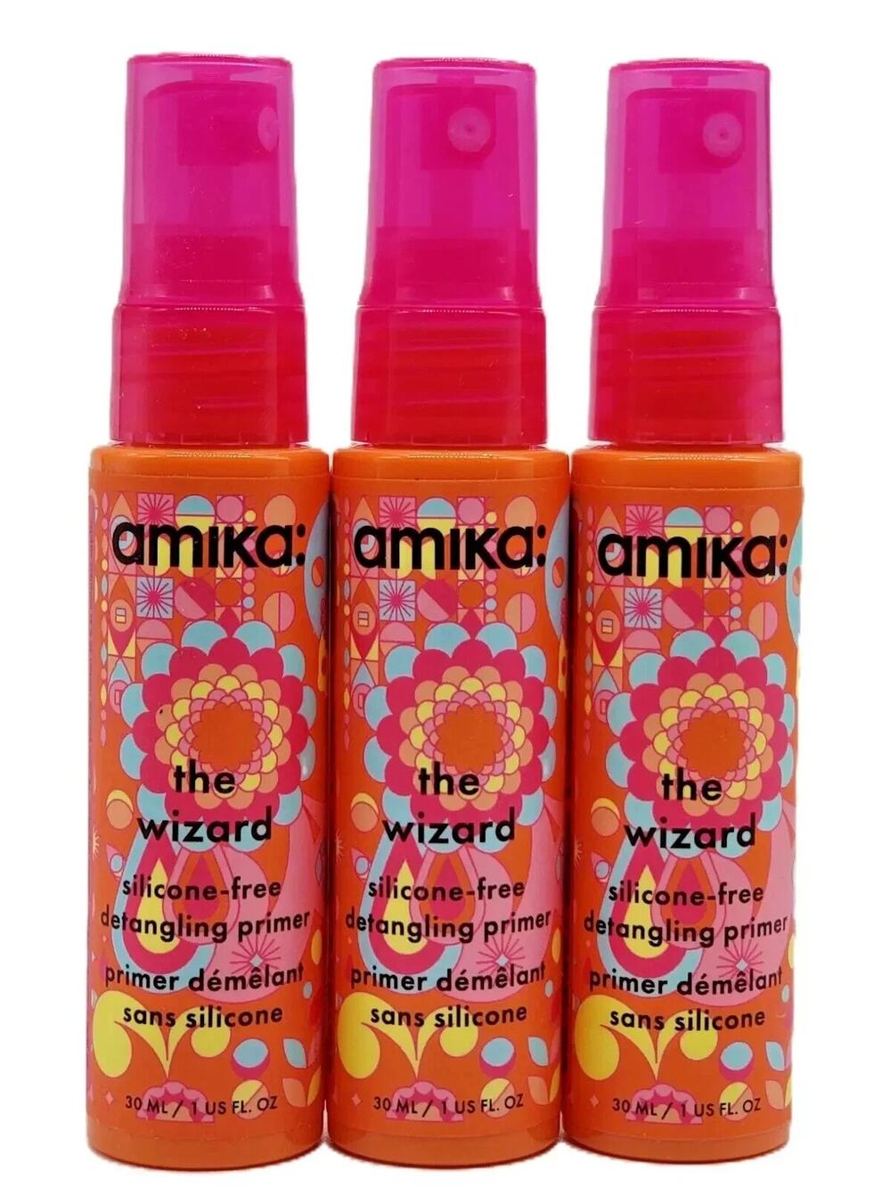 (Lot of 3) Amika The Wizard Detangling Primer 1oz Each Travel Size